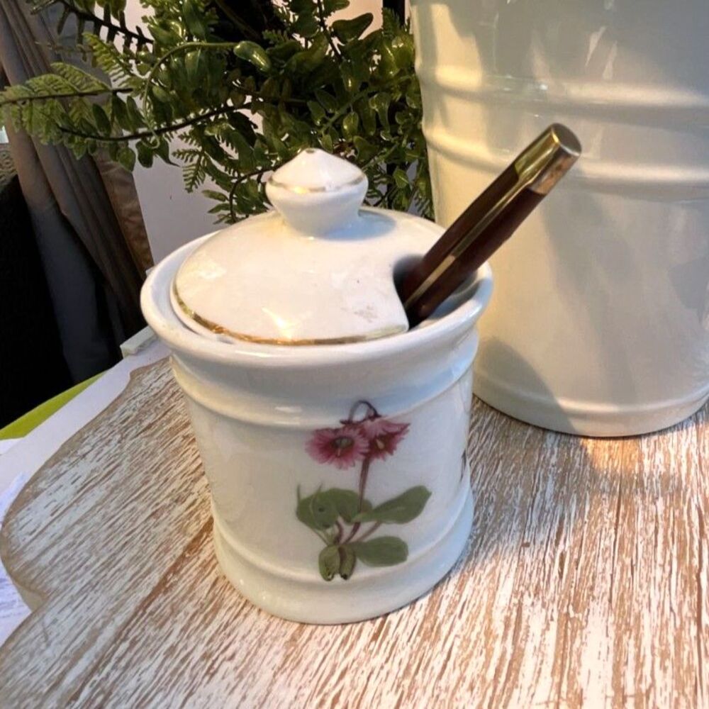 Berry Haute Porcelaine French Mustard Jar Louis Lourioux France Vintage